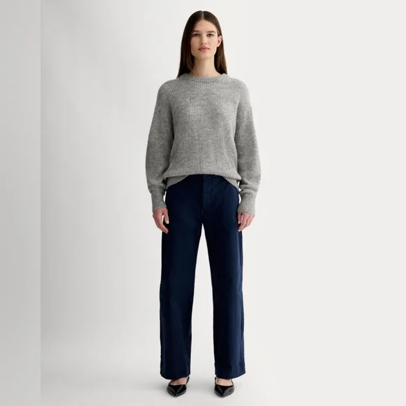 EVERLANE Cocoon Grey Crew In Alpaca Small - Picture 2 of 9
